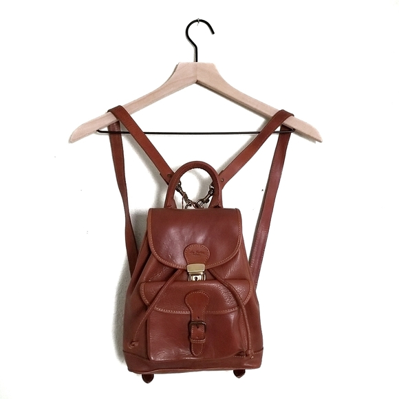 La Sella Roma Handbags - La Sella Roma Brown Leather Mini Back Pack